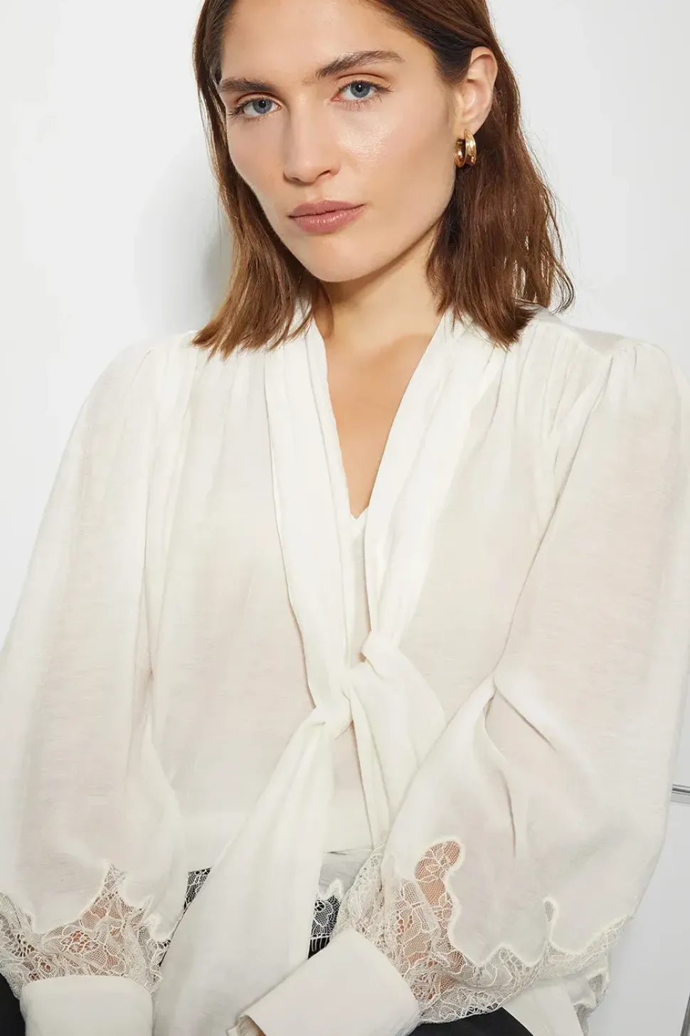 Reece Lacy Pussybow Blouse