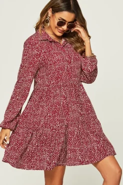 Relaxed Button Front Long Sleeved Shirt Mini Dress