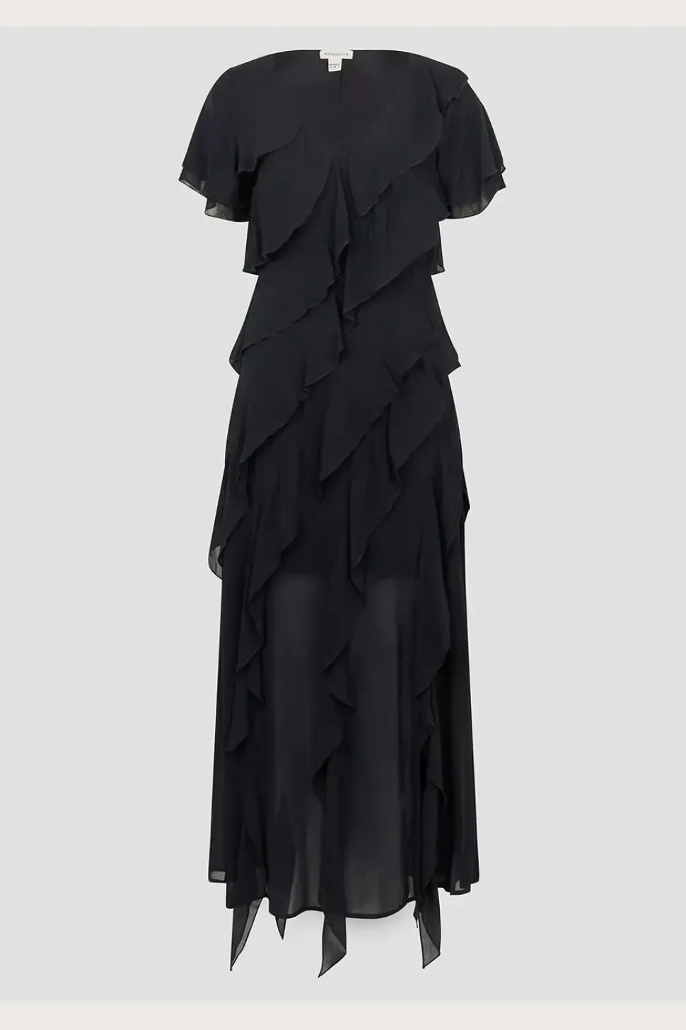 Renata Ruffle Maxi Dress Black