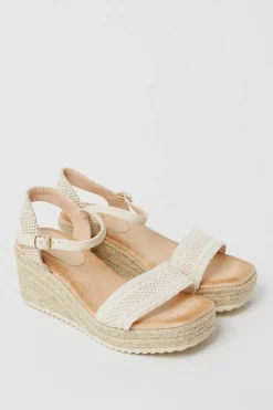 Rene Woven Front Medium Wedge Sandals
