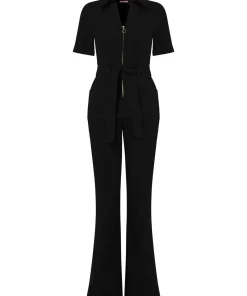 Retro Denim Zip-Front Jumpsuit