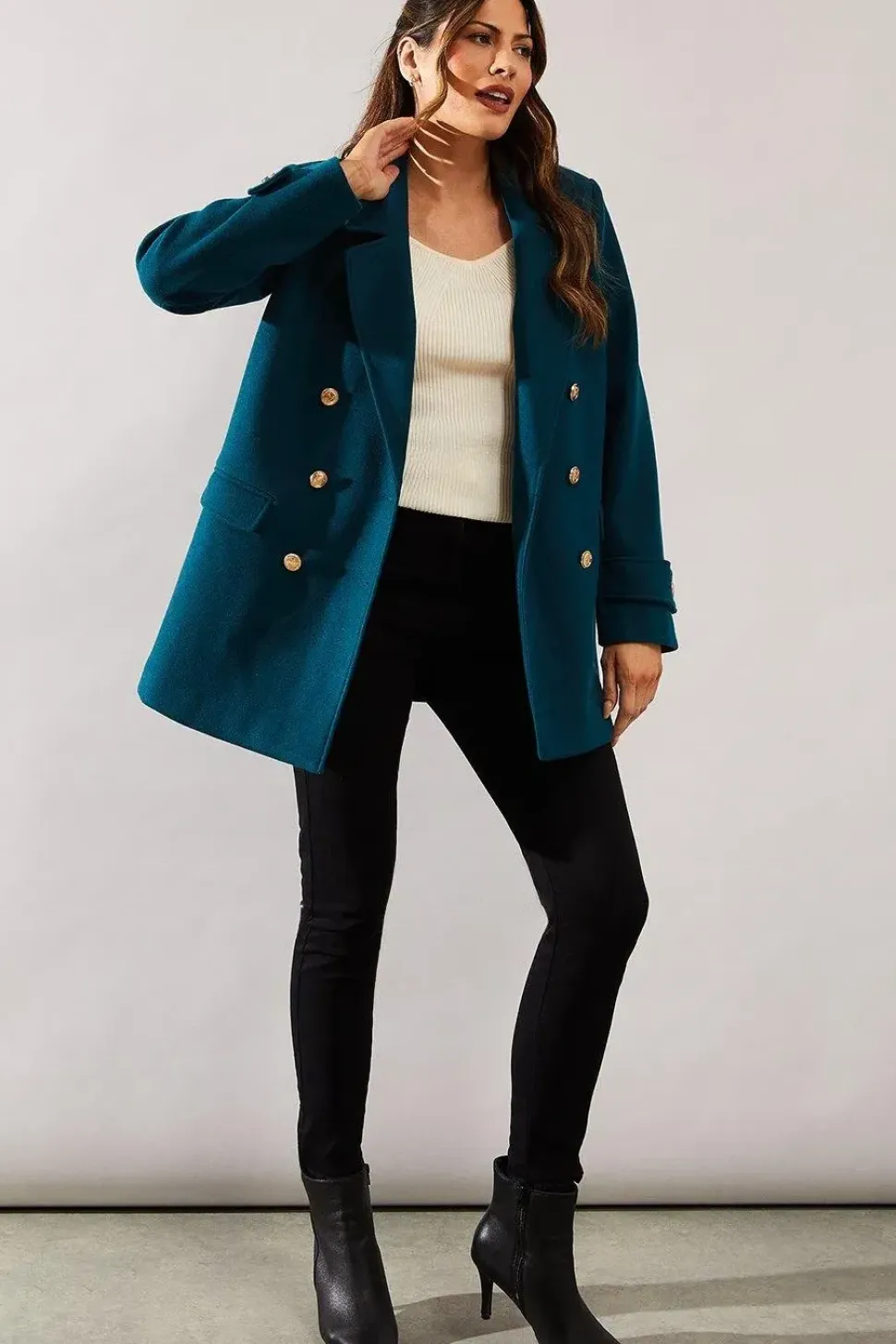 Revere Collar Blazer Coat