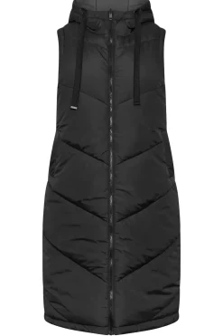 Reversible Quilted Longline Hooded Gilet