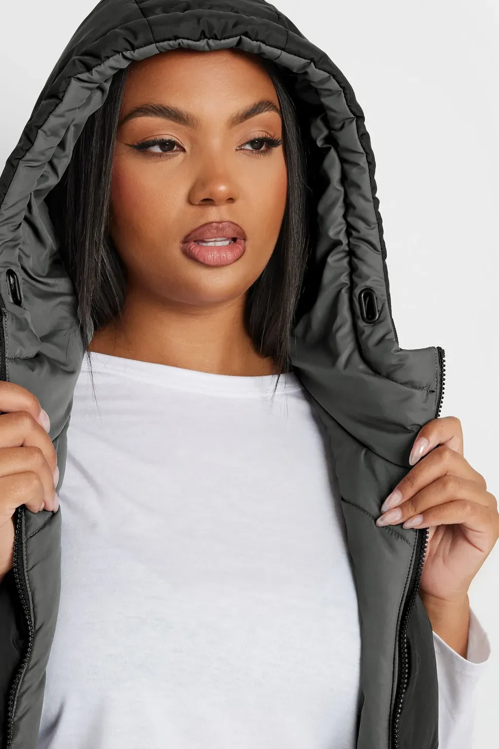 Reversible Quilted Longline Hooded Gilet