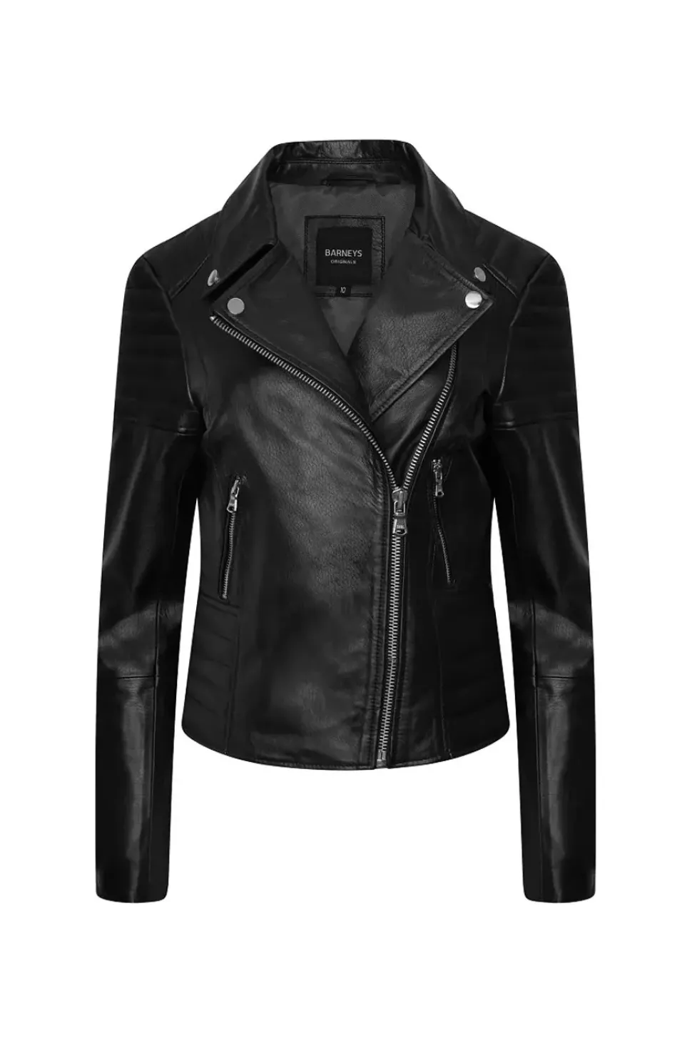 Ribbed Asymmetric Biker Jacket