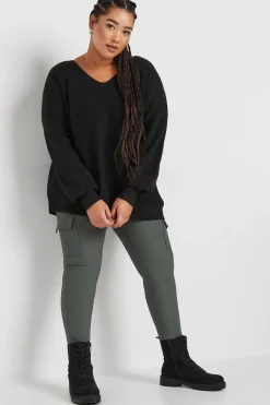 Ribbed Cargo Leggings