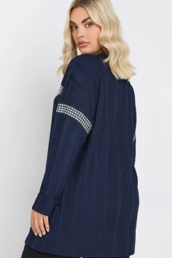 Ribbed Chevron Stud Jumper