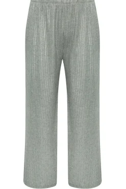 Ribbed Foil Wide Leg Trousers