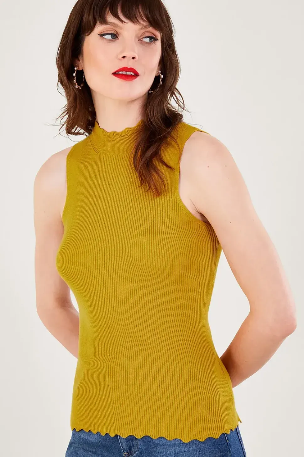 Ribbed Halter Neck Tank Top
