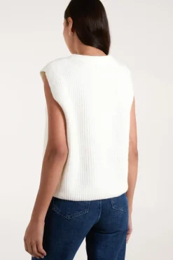 Ribbed Knitted Button Vest