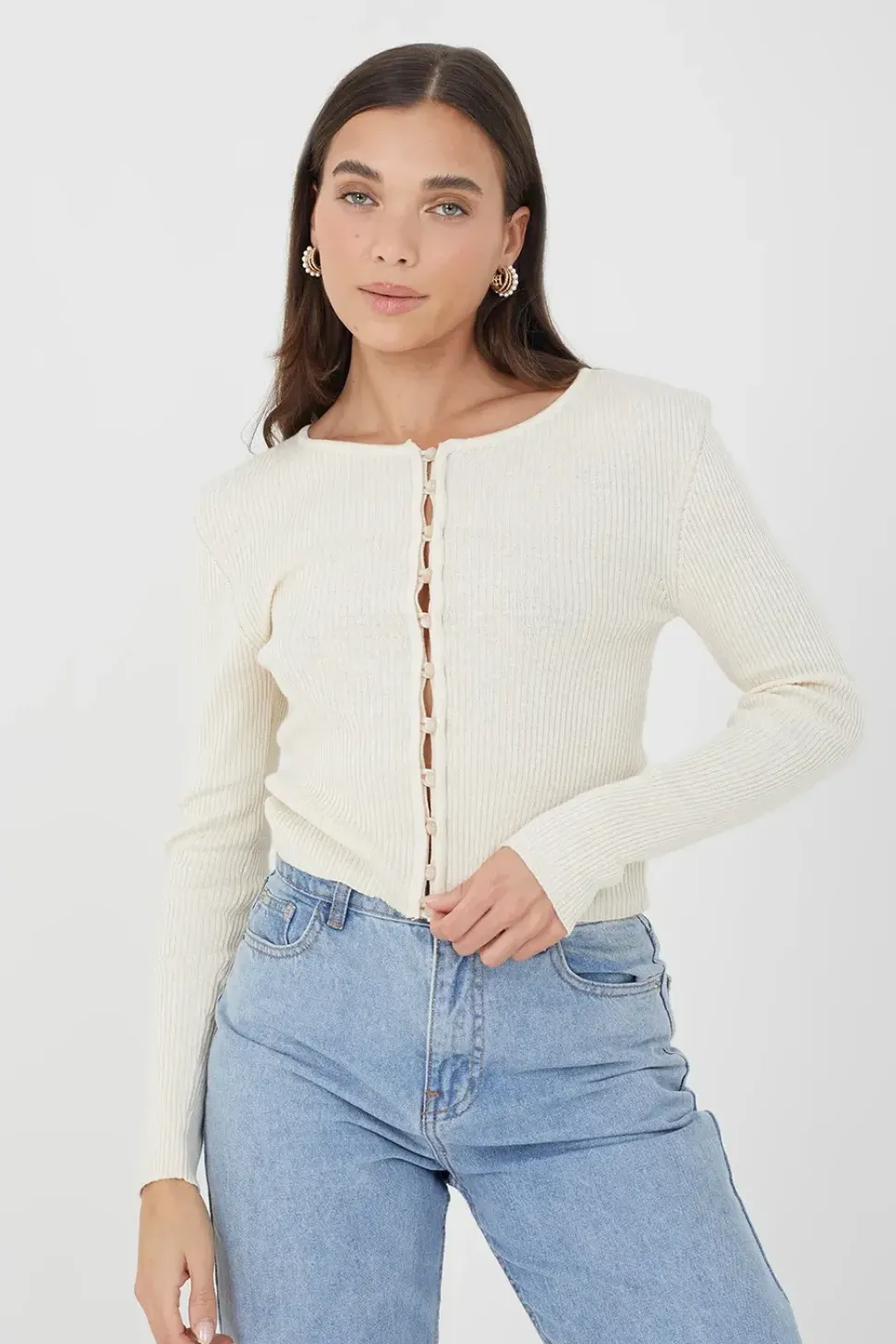 Ribbed Knitted Cardigan