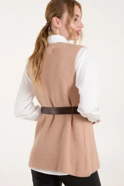 Ribbed Knit Vest Blouse
