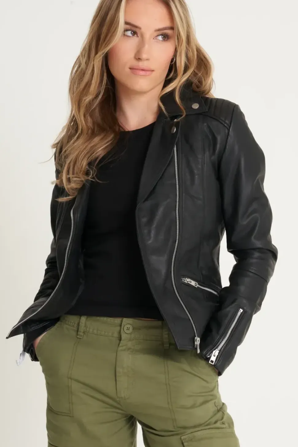 Ribbed Leather Jacket
