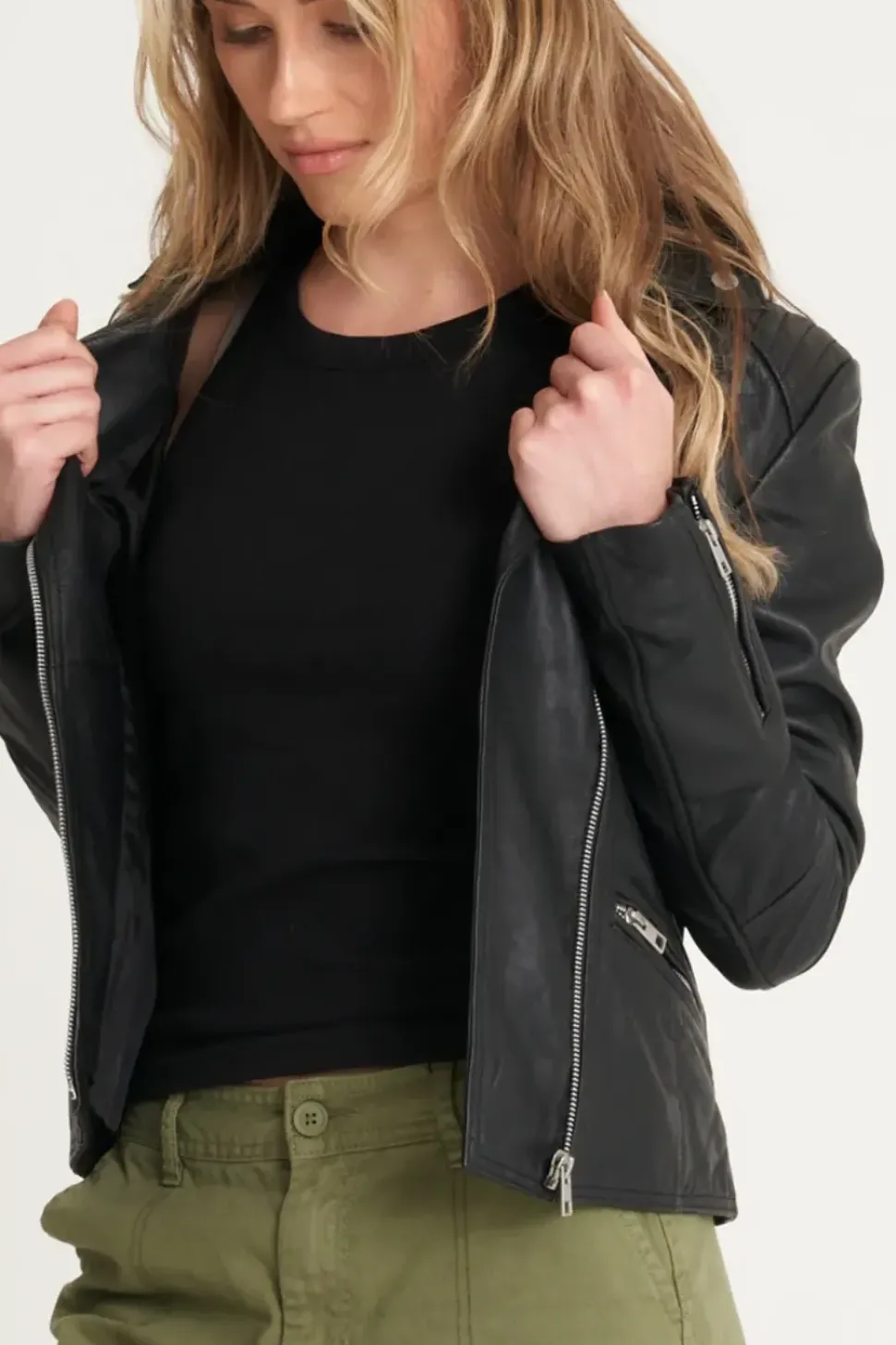 Ribbed Leather Jacket