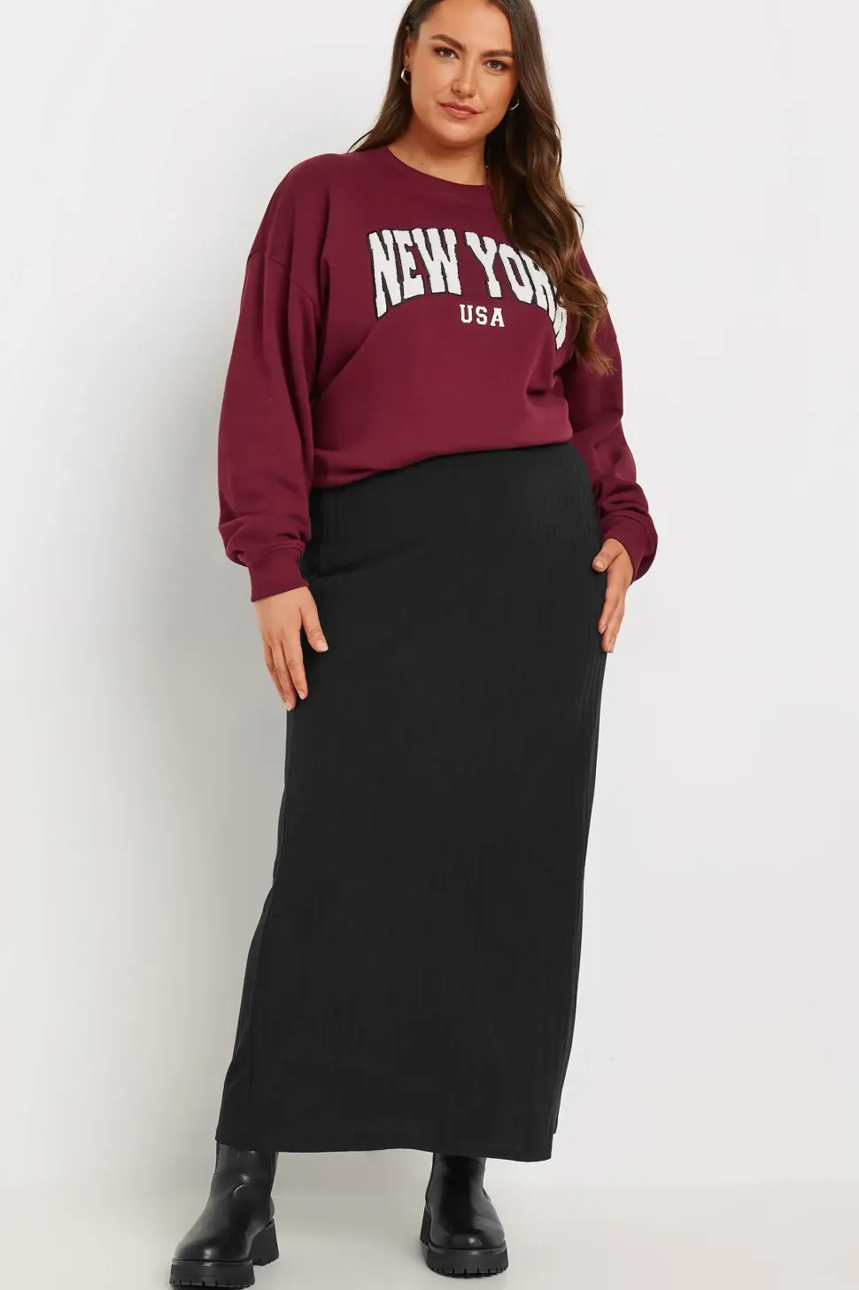 Ribbed Maxi Tube Skirt