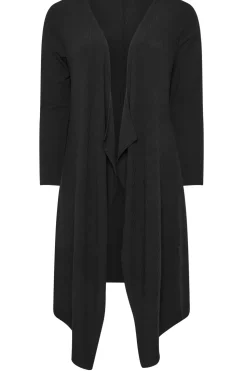 Ribbed Midaxi Waterfall Cardigan