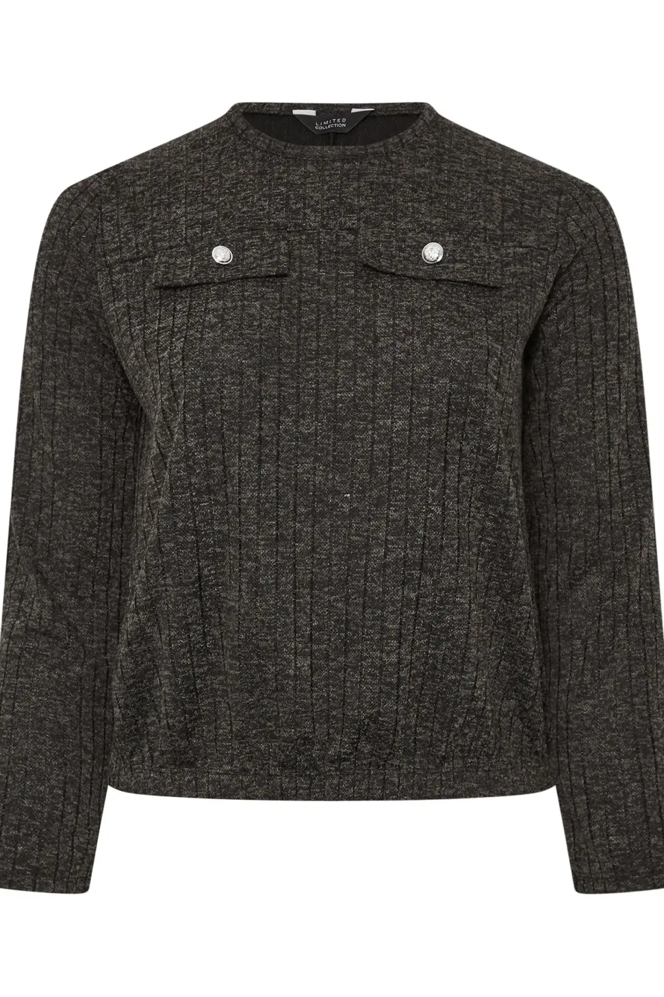 Ribbed Pocket Detail Top