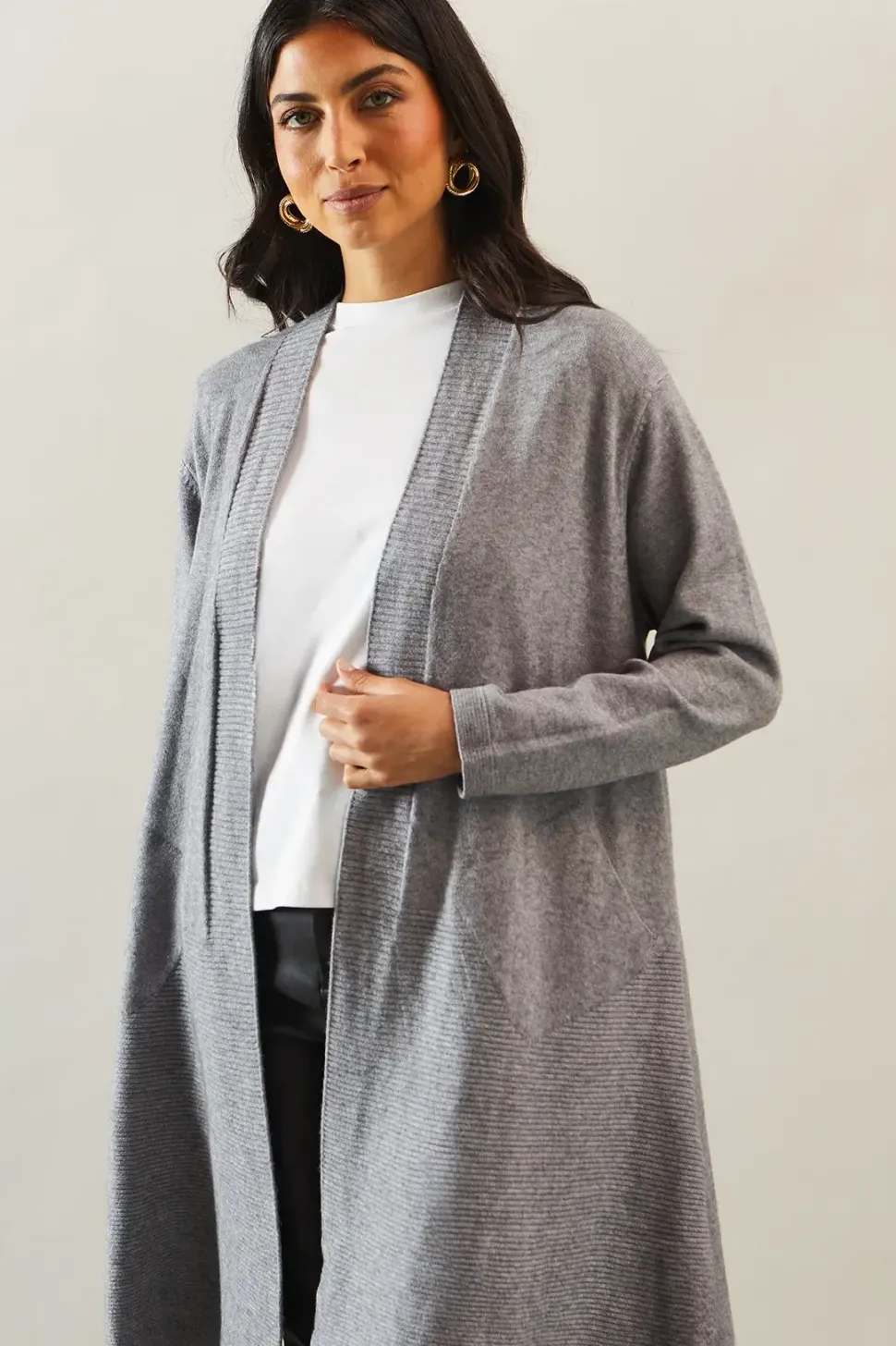 Rib Edge to Edge Longline Cardigan