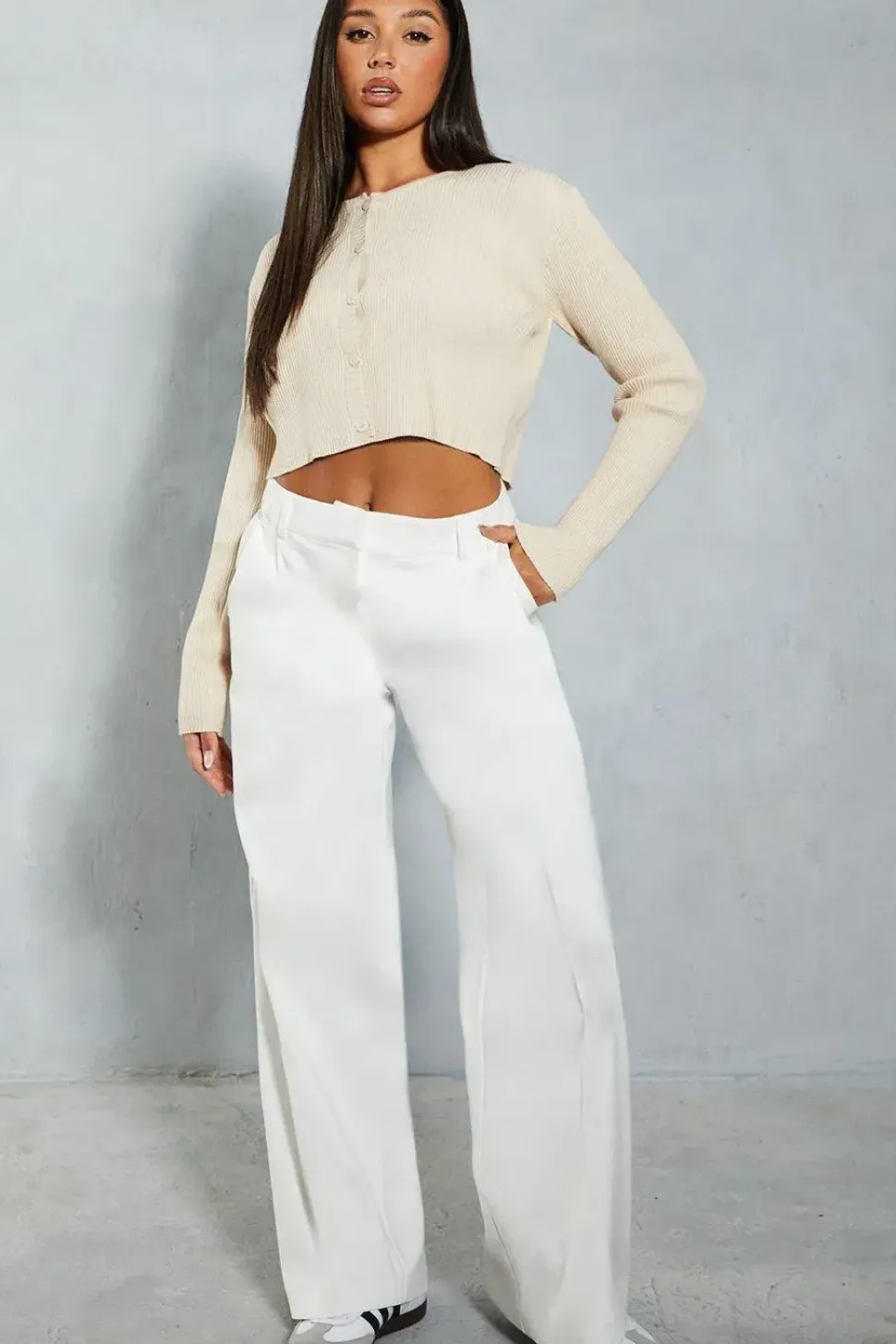 Rib Knit Wide Sleeve Cropped Cardigan