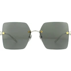 Rimless Silver Grey Sunglasses