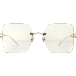 Rimless Silver Yellow Sunglasses