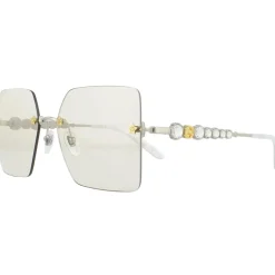 Rimless Silver Yellow Sunglasses