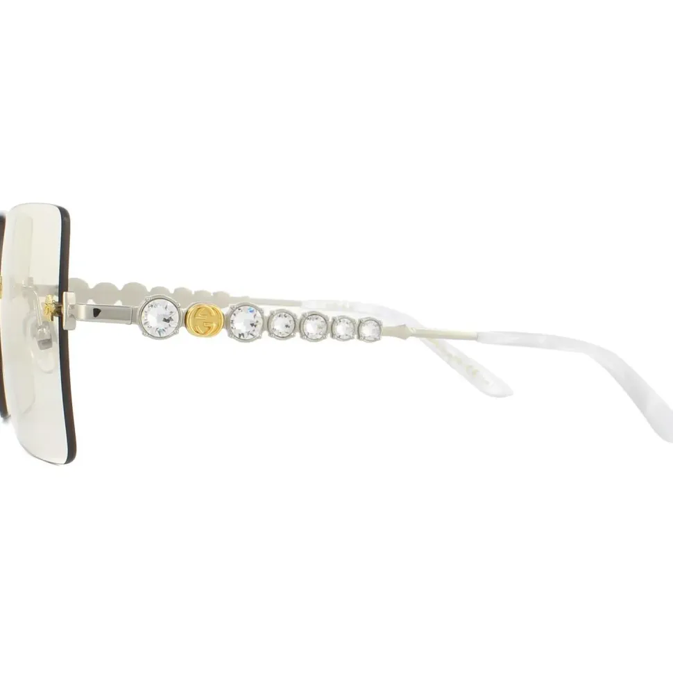 Rimless Silver Yellow Sunglasses