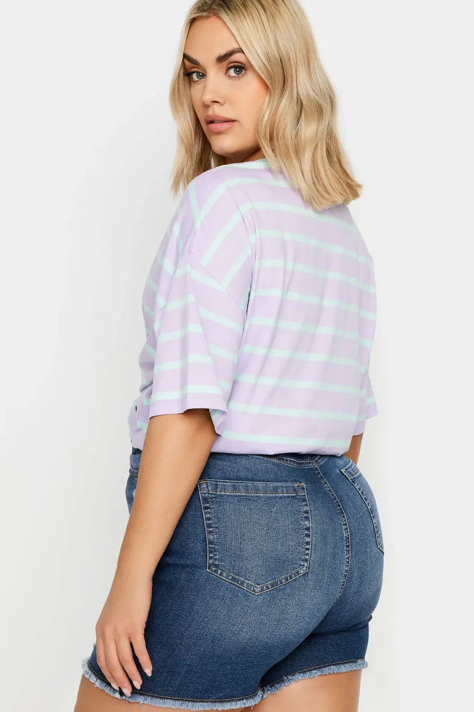Ripped Stretch Denim Shorts