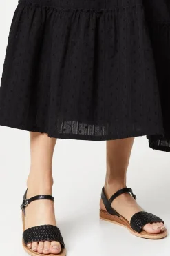 Robbie Leather Plaited Low Wedge Sandals