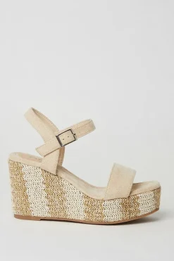 Roberta Multi Colour Covered Wedge Sandals