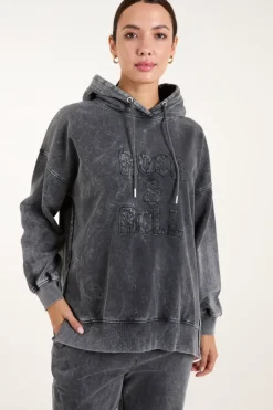 Rock & Roll Acid Wash Hoodie