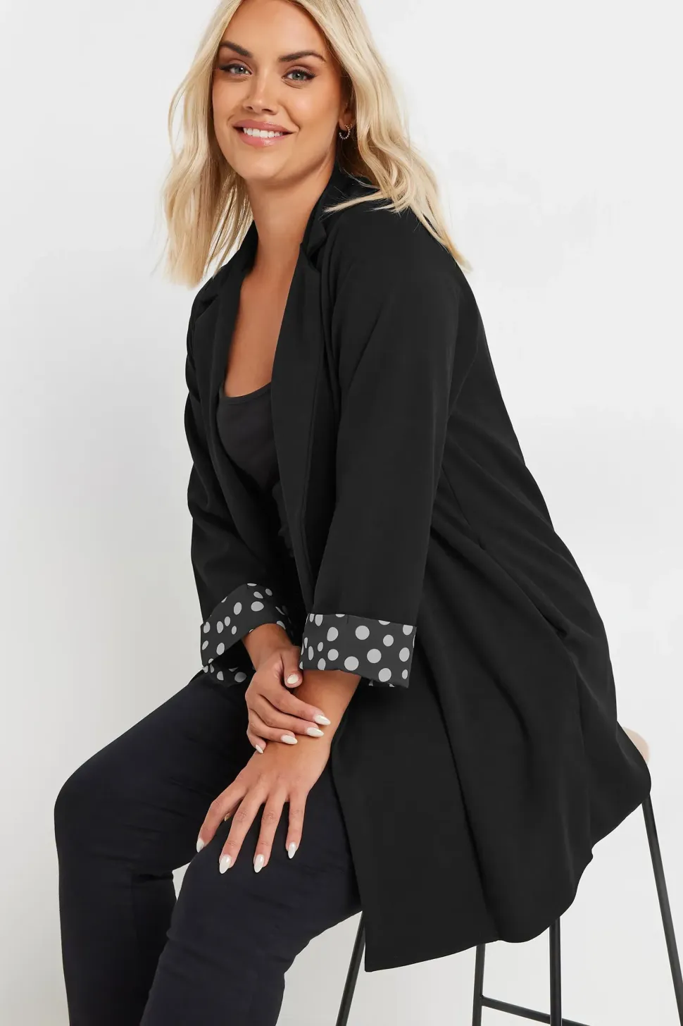 Roll Back Sleeve Blazer
