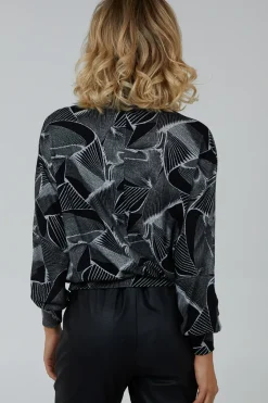 Roll Neck And Keyhole Batwing Top