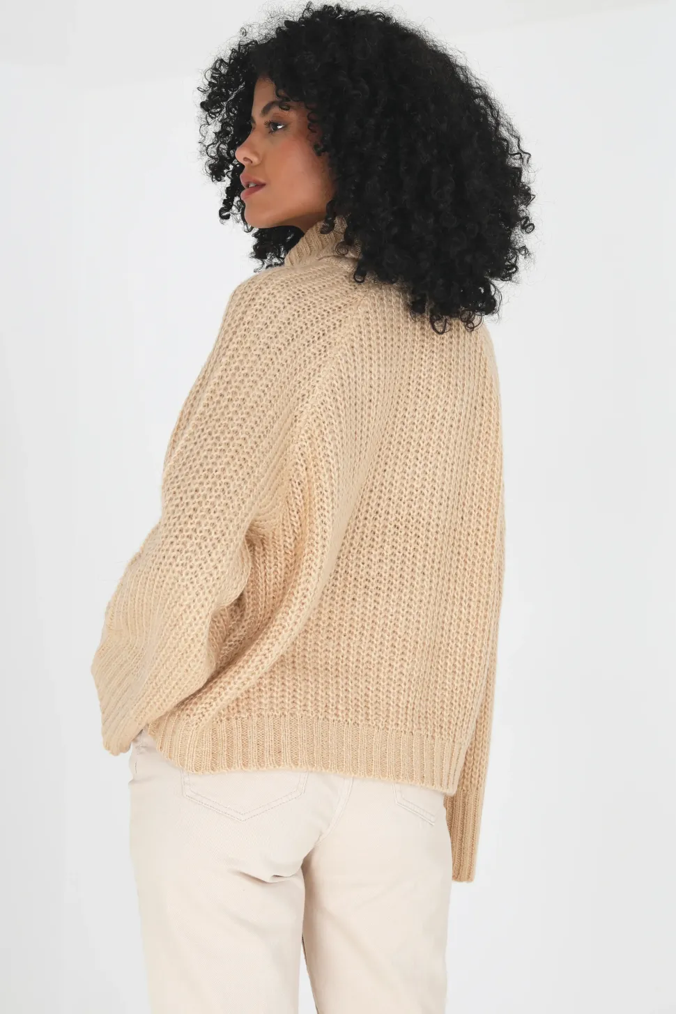 Roll Neck Cable Knit Jumper
