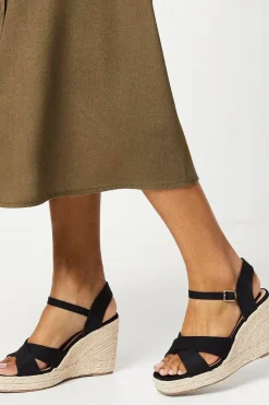 Roma Cross Strap Wedges