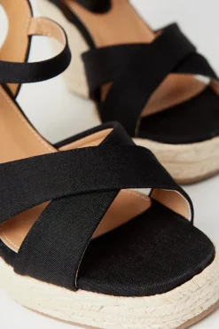 Roma Cross Strap Wedges