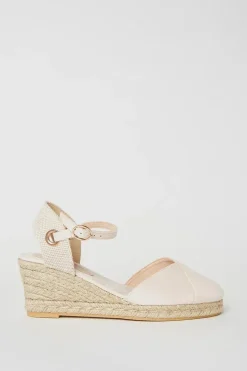 Rory Closed Toe Mid Heel Espadrille Wedge Sandals