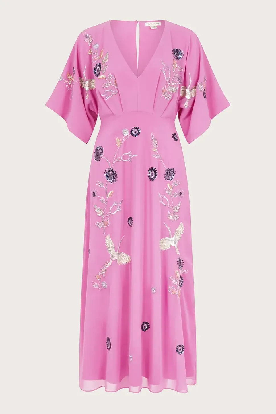 Rosalie Embellished Midi Kimono Dress