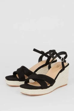 Rose Cross Strap Wedges