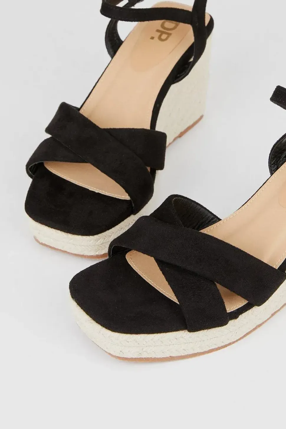 Rose Cross Strap Wedges