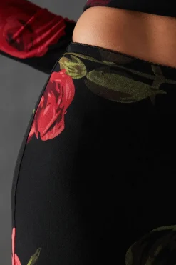 Rose Floral Mesh Bow Detail Midi Skirt