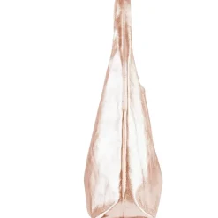 Rose Gold Metallic Leather Hobo Shoulder Bag|