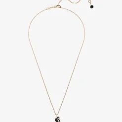 Rose Gold Plated Black Swan Pendant Necklace 5678046