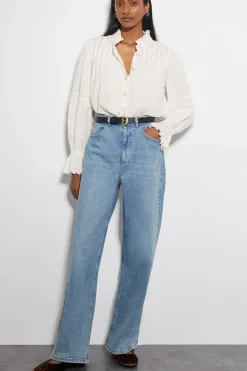 Rose Long Sleeve Frill Pleat Shirt