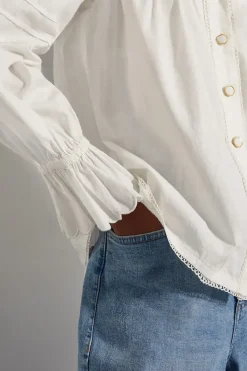 Rose Long Sleeve Frill Pleat Shirt