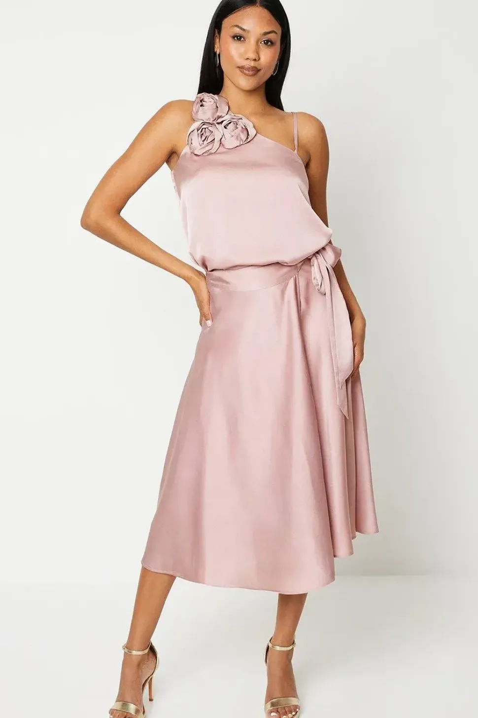 Rose One Shoulder Satin Top