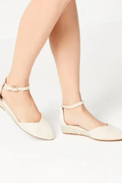Roshini Mixed Material Closed Toe Low Espadrille Wedge Shoes
