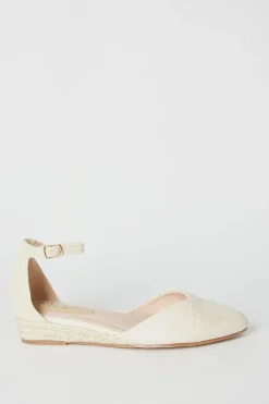 Roshini Mixed Material Closed Toe Low Espadrille Wedge Shoes