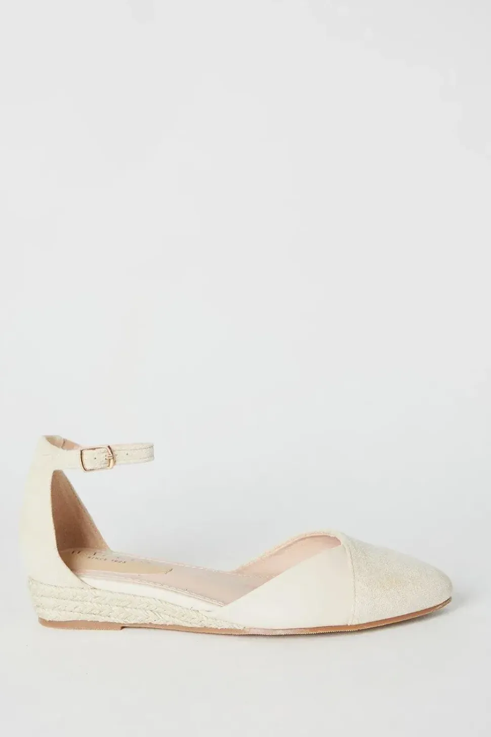 Roshini Mixed Material Closed Toe Low Espadrille Wedge Shoes