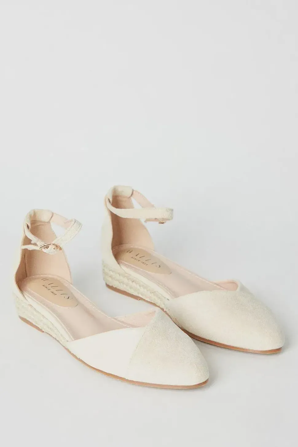 Roshini Mixed Material Closed Toe Low Espadrille Wedge Shoes